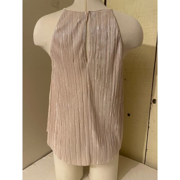 Lush Size Medium Women's Crinkle Shine Tank Top High Neck Casual Dressy - Picture 2 of 7